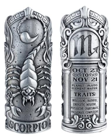 Metal Lighter Case Fits BIC, It Covers Standard Full Size Bic Lighter in J6. Zodiac Astrology Case, Design in Scorpio. One Piece Per Order