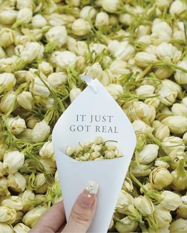 RainbowPana 30 Pack Biodegradable Confetti with Pre-assembled Hanging Cones | Cones & Ribbon + Dried Flower Petals | Wedding Confetti, Dried Real Flower Petals | Wedding Send-Off Ideas