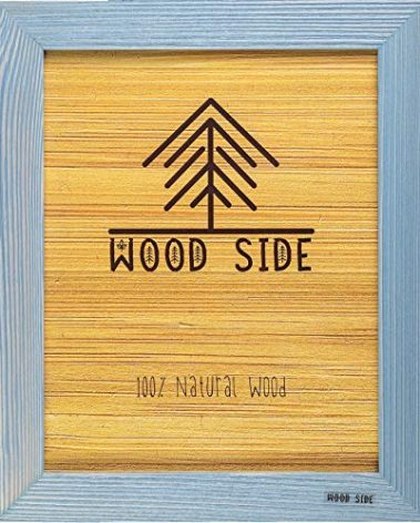 Rustic Wooden Picture Frame 9x12-100% Natural Solid Eco Distressed Wood for Wall Mounting Tabletop Photo Frame - Blue