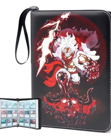 Trading Card Binder for One Piece Card Game,9 Pocket with 50 Sleeves up to 900 Cards One Piece TCG Card Binder,Waterproof Card Storage Bag with Sleeves,one piece for card Display Case