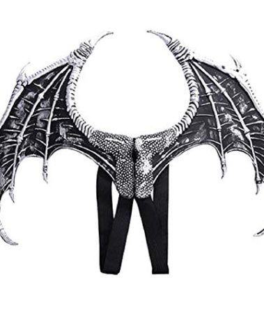 Himine Dragon Wings Props Cosplay Wings (Black+Silver)