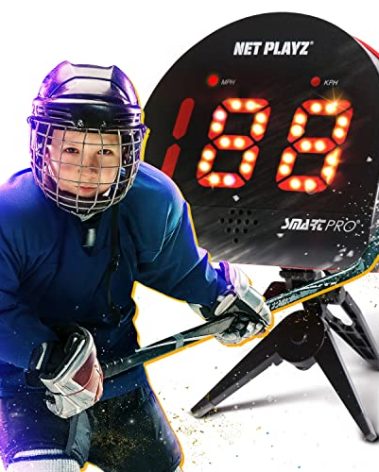 NetPlayz Hockey Radar Gifts Training Aids - Speed Guns Speed Sensor, Hands-Free Radar Guns | Ice Hockey Field Hockey Street Roller Hockey, High-Tech Gadget & Gear, Black (NIS022132030)