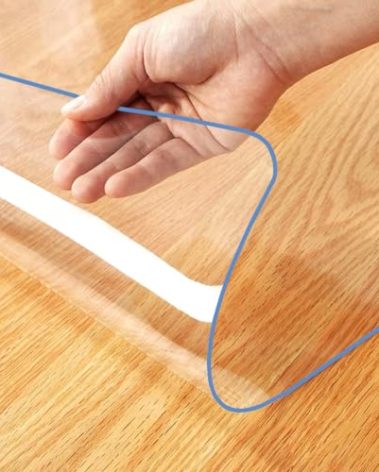 WingCanto 1.5mm Thick 40X40 Inch Clear Desk Pad Blotter Crystal PVC Table Cover Protector Waterproof Tablecloth Pad Rectangular Desk Mat Cover for Home Office Desk Sofa End Coffee Dining Room Table