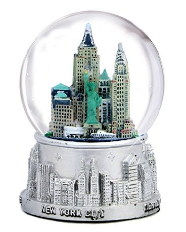 New York City Silver with Color Snow Globe 3.5 Inches Tall