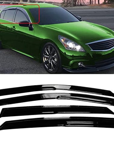 ZZDSNJ Tape-On Windows Visor 4-Piece for 2007-2015 Infiniti G35 G37 Rain Guards Shield Shade Smoke…
