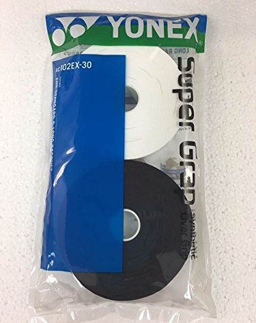 YONEX Super GRAP 30-Pack Racket Grips, White Black