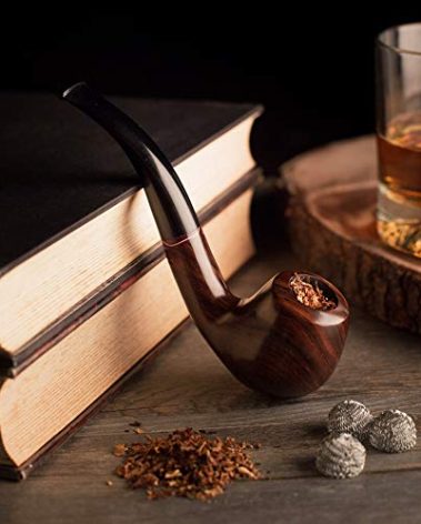 Whitluck's Tobacco Pipe, Handmade Wood Smoking Pipe, Perfect Beginner Pipe Kit for Smoking with Ultimate Guide E-Book, Gift Set and Accessories (Elegant Purple)