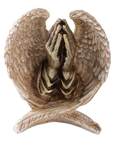 TALPGOD Angel Wings with Praying Hands Statue,Angel Statues for Home Decor,Guardian Angel Figurines for Catholic Decor,Garden Angels Outdoor Statue,Catholic Statues Angel Gifts for Women