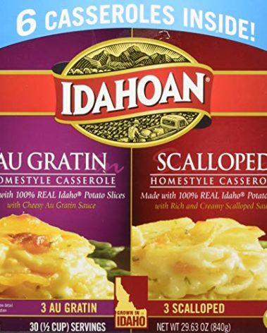 Idahoan Au Gratin and Scalloped Homestyle Casserole Potatoes, Made with Gluten-Free 100-Percent Real Idaho Potatoes, Combo Pack of 6 Boxes (5 Servings Each)
