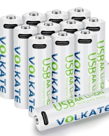 4000mWh Lithium Batteries AA 12 Pack, 1.5V USB Rechargeable AA Batteries, High Capacity Double A Size Li-ion Battery with Charging Cable, for Blink Doorbell Camera, Toy, Game, Remote Controller