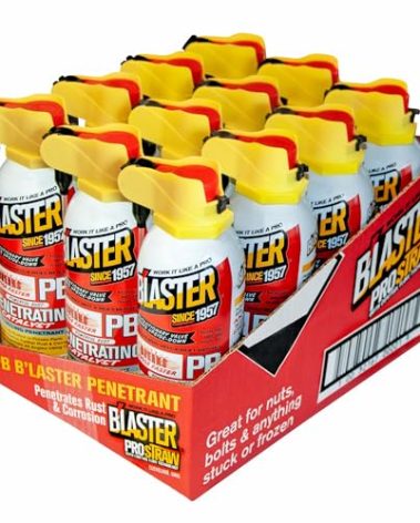 B’Laster Penetrating Oil Spray – Rust Prevention Penetrating Fluid – Loosens Rusted Bolts, Protects Against Corrosion, Multi-Use Anti Rust Spray for Frozen Parts – 11oz (Case of 12)