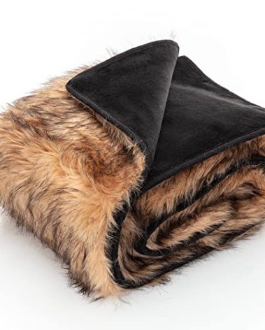 Callarome Waterproof Faux Fur Dog Blanket - Waterproof Dog Blanket for Bed, Couch or Dog Crate - Tan [50"x60"]