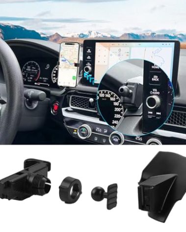 moonateen Car Phone Holder for Honda Civic 2022 2023 2024, Custom-Fit 11th Gen Mount, 90-Degree Rotation, Thick Case Friendly, Hands-Free Dash Mobile Holder, Easy Install