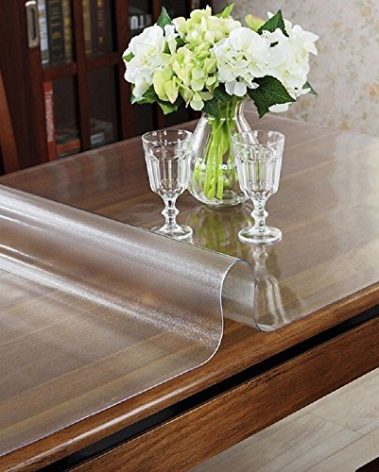 LovePads Frosted Table Cover Protector 36 x 62 Inch, 1.5mm Thick Plastic Table Cover, Table Protector for Dining Room Table, Waterproof Vinyl Tablecloth Table Pad Mat for Kitchen, Writing Desk