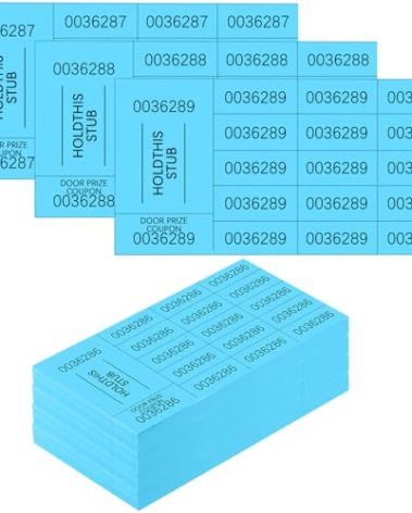 Kosiz 504 Sheets 15 Bid Raffle Ticket with Different Numbers Per Sheet Chinese Auction Tickets for Events Church Basket Auction Silent (Lake Blue)