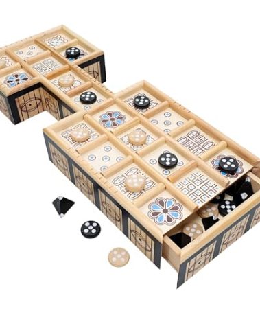 WE Games The Royal Game of UR - Wood Board with Storage Drawer | One of The Oldest Strategy Games in The World