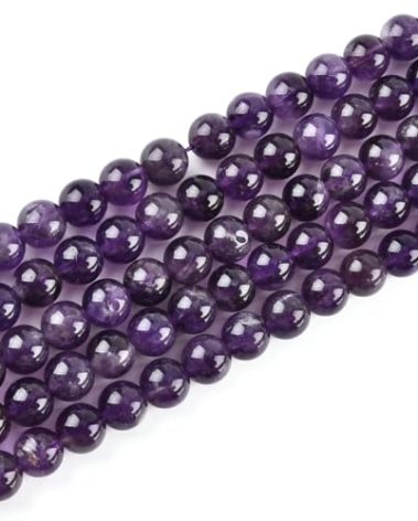 8mm Natural Amethyst Beads Round Gemstone Loose Beads for Jewelry Making (48pcs/Strand)