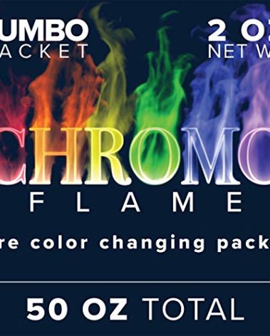 CHROMO FLAME Fire Color Changing Packets for Fire Pit, Campfire, Bonfire, Outdoor Fireplace | Mystic, Colorful, Magic, Rainbow Flames | 50 oz Total, 25-2 oz Jumbo Packets