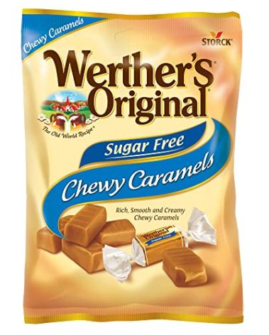 Werther's Original Chewy Sugar Free Caramel Candy, 1.46 Oz Bags (Pack of 12)