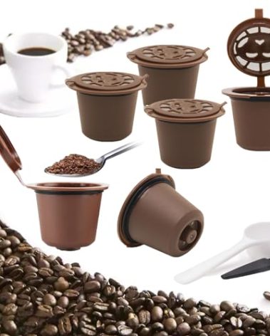 Reusable espresso Capsules Refillable Coffee Pods - Coffee Capsule Filter Compatible With Nespresso Coffee Machines - Replacement for Nespresso Food Grade Coffee Filter Capsule - 6 Pack