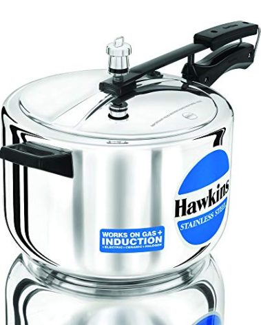 Hawkins Stainless Steel 8 litre Inner Lid Pressure Cooker with Induction Compatible