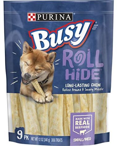 Purina Busy Rawhide Small/Medium Breed Dog Bones, Rollhide - 9 ct. Pouch