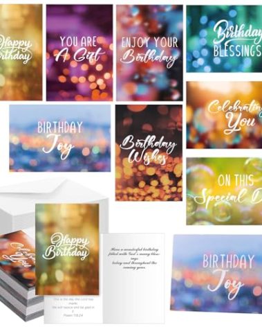 Zhanmai 80 Pack Religious Christian Birthday Cards Bulk with Scripture Bible Verse 4 x 6 Inch Assorted Christian Blessings for Birthday with Envelopes(Dreamy Style)