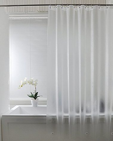 AooHome 72x72 Shower Curtain Liner - 8G Eva Heavy Duty Frosted Bathroom Plastic Shower Liner with Rustproof Metal Grommets and 5 Bottom Magnets, Thickness, Water Repellent, Semi-Transparent