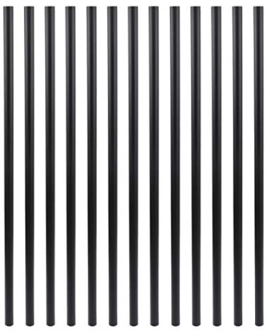 Myard 29 Inches Classic Hollow Round Aluminum Deck Balusters Furniture for Deck Railing Porch (25-Pack, Matte Black)