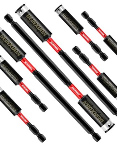 Geinxurn 8PACK Impact Magnetic Screwdriver Bit Holders, Extension Socket Drill Bit Holder S2 Alloy Steel Hex Shank Quick-Change Drill Bit Guide（3inches and 6inches）