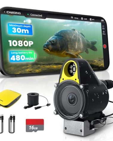 Chasing Canfish CF1 Underwater Fishing Camera Kit,1080P Full HD Portable Video Fish Finder,APP Remote Control Real-time Observation,Fishing Camera