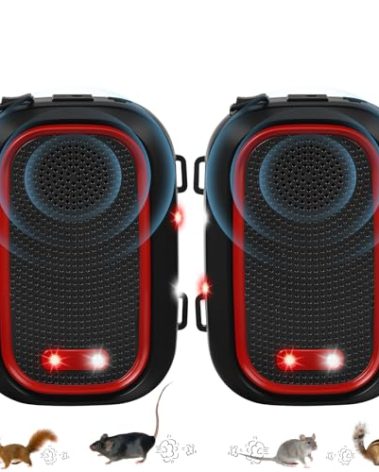 Ultrasonic Rodent Repellent for Car Engine, Car Rodent Repeller Under Hood Animal Repeller Battery Operated Mouse Repellent Rat Deterrent for Cars, Keep Mice Squirrel Away from Car Garage Attic