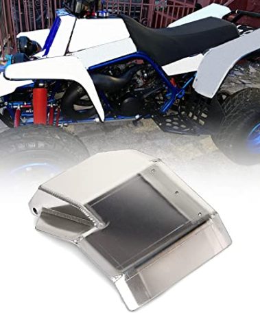 ECOTRIC ATV Swing Arm Skid Plate Compatible with 1987-2006 Yamaha Banshee YFZ 350 Polished Aluminum