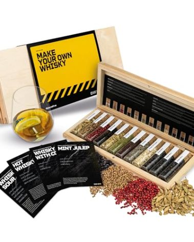 DIBYS Mini Whiskey Flavoring Kit | Whisky Infusion Kit with 12 Botanicals, 4 Recipe Cards, Spice Guide & Wooden Box | At Home DIY Whiskey Making Set | Gifts for Whiskey Lovers | Do Your Whisky
