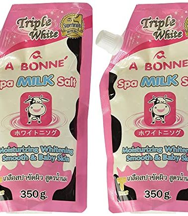 A Bonne Spa Milk Salt Moisturizes Whitens and Softens Skin 350g Set of 2