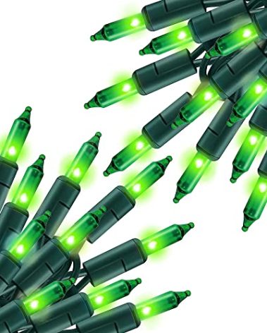 TW SHINE Green St. Patrick's Day Lights, 2 Pack Total 40FT 200 Count Incandescent Christmas Mini String Lights, Waterproof Decorations for Outdoor Indoor Xmas Tree Patio Home Party Yard Decor