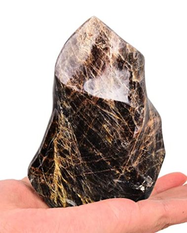 Black Moonstone Flame Shaped Towers Large Healing Crystal Stone Home Decor 1.5-2.2LBS