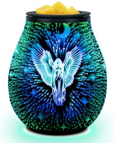 EQUSUPRO Wax Melt Warmer Wax Melter Wax Burner for Scented Wax Melts Electric Fragrance Warmer for Wax Cubes & Tarts, Vivid 3D Design 7 Colors LED Light Gift & Decor for Home Office (3D Angel)