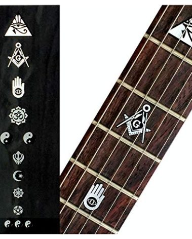 Inlaystickers Fret Markers for Guitars & Bass - Religion Symbols - Metallic F-290RS-MT