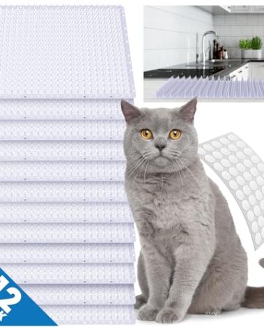Petfolio 12 Pack Upgraded Scat Mat For Cats - 16 x 13 Inch Cat Repellent Mat With Uneven Spikes Is An Effective Pet Training Mat Device For Cat Repellent Indoor & Outdoor To Deter Cats & Other Animals