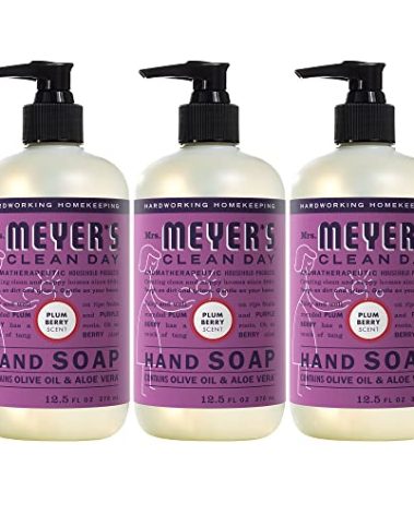 MRS. MEYER'S CLEAN DAY Liquid Hand Soap, Cruelty Free, Plum Berry Scent, 12.5 oz- Pack of 3