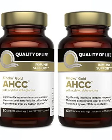 Quality of Life Premium Kinoko Gold AHCC Supplement - Pack of 2