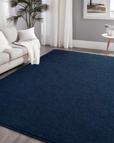 Nuttumico Soft Rug for Living Room, 4x6 Feet Navy Blue Area Rug, Modern Carpets Fuzzy Rug for Kids Boys Girls Dorm Nursery Home Decor, Anti-Skid and Non-Shedding