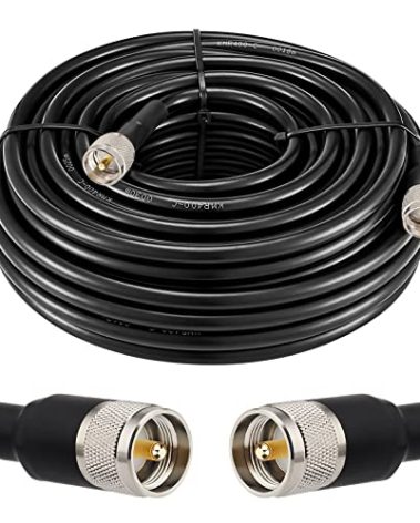 XRDS 100FT KMR 400 UHF Coaxial Cable PL-259 UHF Male Coax Low Loss 50 ohm CB Cable for Ham, Amateur Radio, Two-Way Radio, SWR Meter
