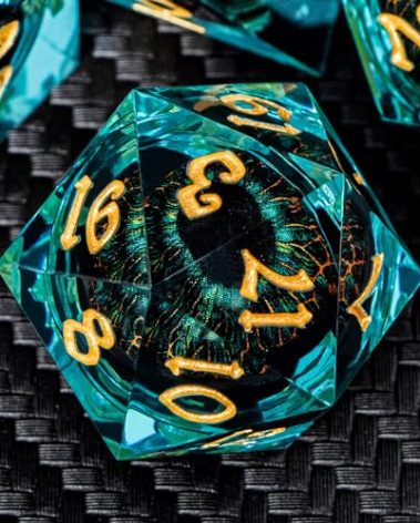 ARUOHHA DND Resin Dice Dragon Eye Dice Liquid Core Red Sharp Edged Dice Set with Gift Box, Polyhedral D and D Dice Set Role Playing Game D20 D12 D10 D8 D6 D4