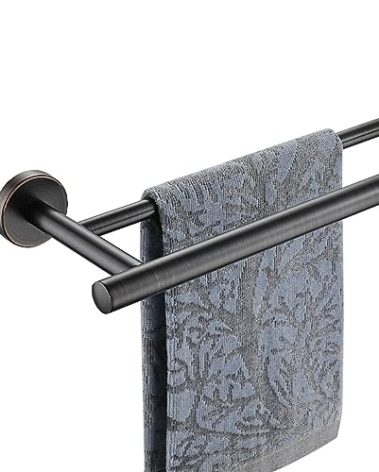 JQK Double Bath Towel Bar, Oil Rubbed Bronze 39 Inch 304 Stainless Steel Thicken 1mm Towel Rack for Bathroom, Towel Holder Wall Mount, Useable Length 36 Inch TB100L36-ORB