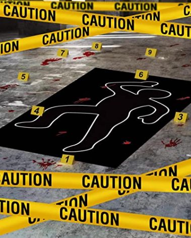 16 Pieces Halloween Crime Scene Decorations Kit Murder Mystery Dinner Party Game Supplies Includes Body Silhouette Crime Scene Tape Evidence Markers and Blody Sticker Home for Crime Scene Party Decor