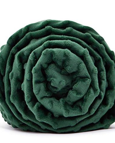 TONGDADA Weighted Blanket Cover (Dark Green Minky Dot, 60''x80'' Duvet Cover)