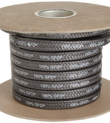 Palmetto 1389 Series 100% GFO Expanded PTFE with Graphite Compression Packing Seal, Dull Black, 5/16" Square, 5' Length