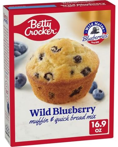 Betty Crocker Wild Blueberry Muffin and Quick Bread Mix, Wild Maine Blueberries Inside, 16.9 oz